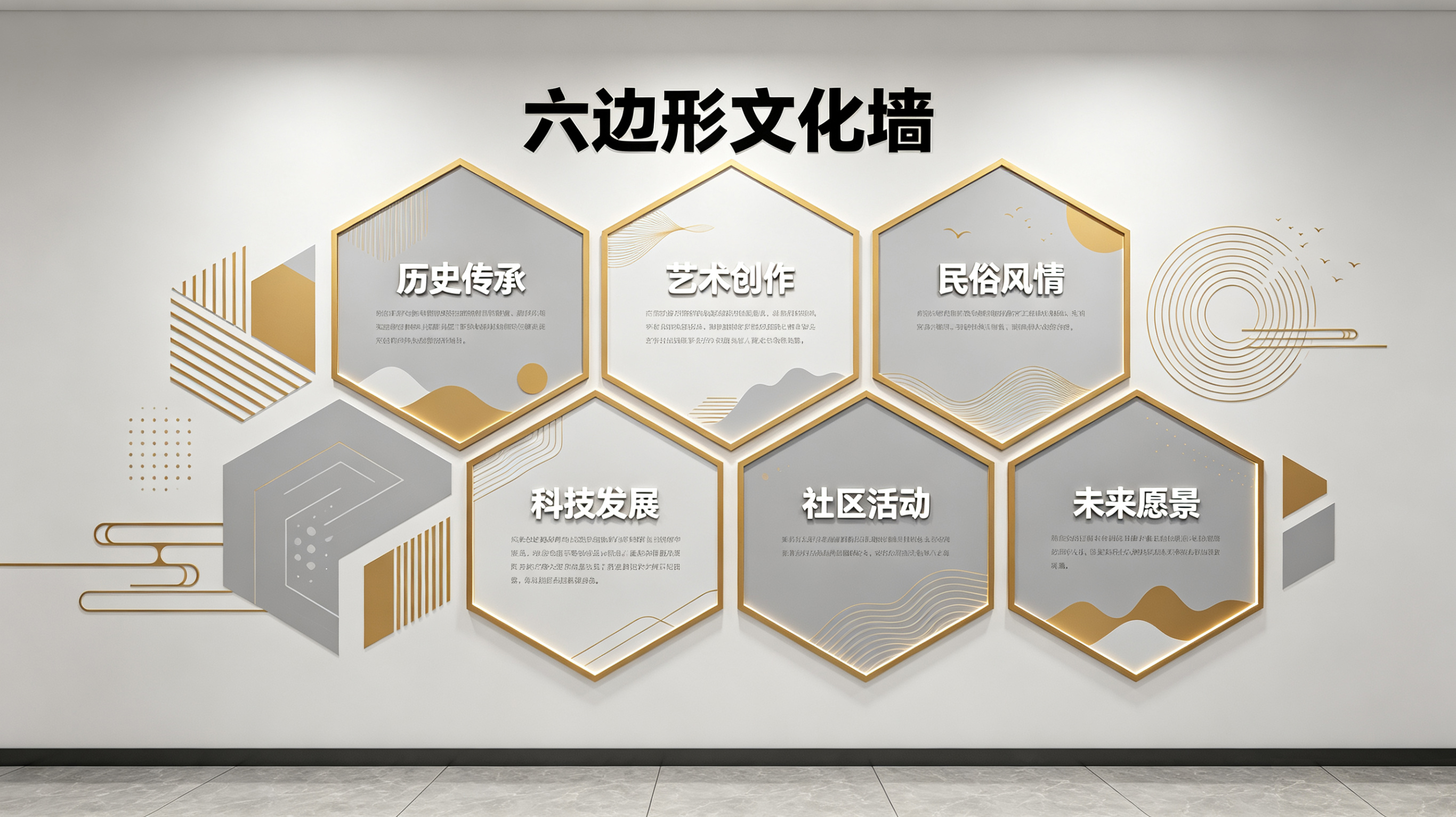 洪江企业文化墙 | 六边形信息美学